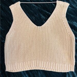 O'Neill Cream Ribbed Crop Tank Top